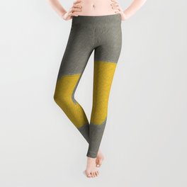 simple gray and yellow art Leggings