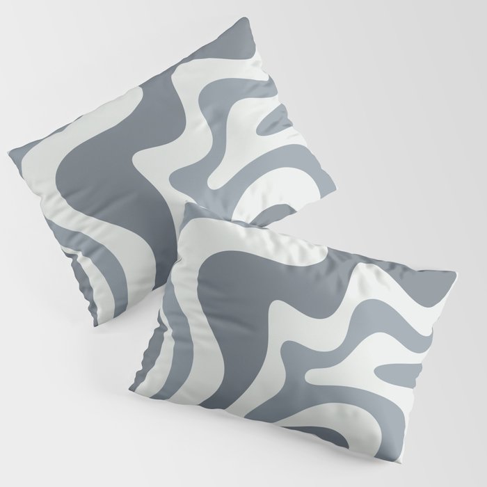 Liquid Swirl Abstract Pattern in Gray Monochrome  Pillow Sham