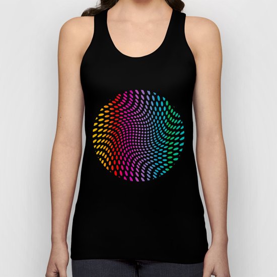 Approaching and receding shapes in CMYK - Optical game 17 Unisex Tank Top