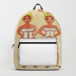 THREE SISTERS ART Backpack | Acrylic, Bloomers, Painting, Blondes, Sisters, Victorian, Women, Art, Mixedmedia 