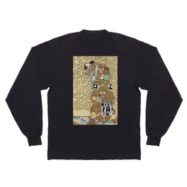 Gustav Klimt Fulfillment Gold Hug Famous Painting Long Sleeve T-shirt