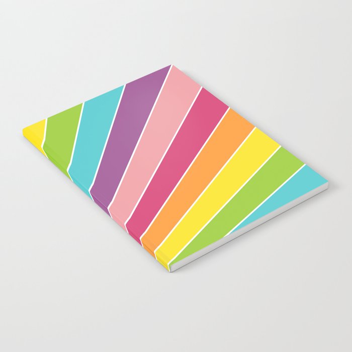Rainbow Pattern Retro Rainbow Burst Multicolor Colorful Notebook