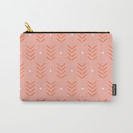 Arrow Lines Geometric Pattern 16 in pink orange Carry-All Pouch