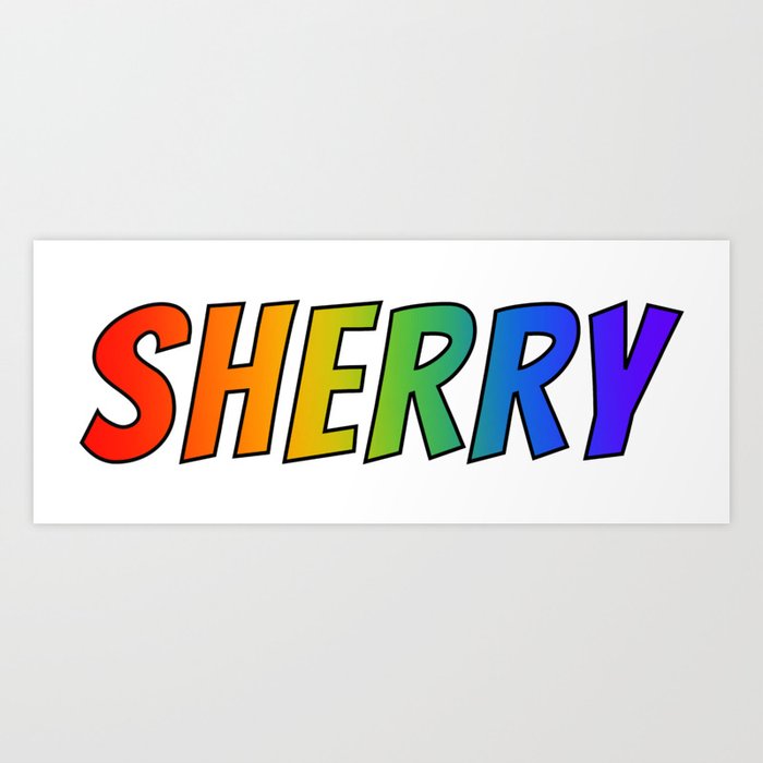 Sherry First Name Rainbow Spectrum Gradient Colors Pattern Art