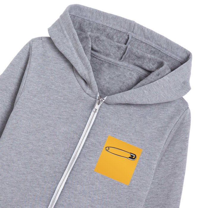 Safety Pin on Orange Kids Zip Hoodie