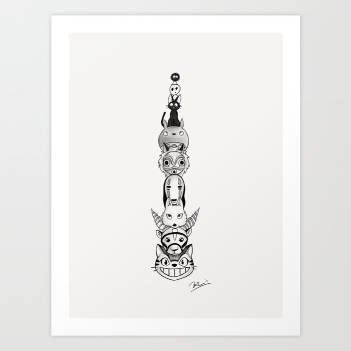 Totoro S Neighbors From Spirited Away Princess Mononoke And Kiki S Delivery Service Art Print By Okidoci Society6 In exchange for accommodation, kiki helps osono, the kindly owner of a bakery. totoro s neighbors from spirited away princess mononoke and kiki s delivery service art print by okidoci