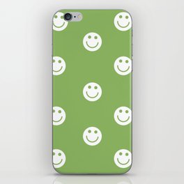 Green smiley faces iPhone Skin