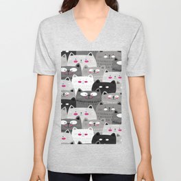 Cats V Neck T Shirt