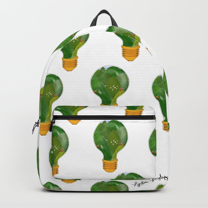 Green landscape in lamp- white/transparent background Backpack
