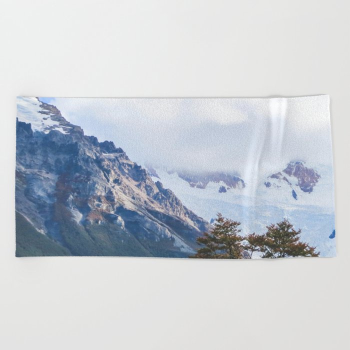 Argentina Photography - Huge Mountain Under The Cloudy Blue Sky Beach Towel