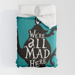 "We're all MAD here" - Alice in Wonderland - Teapot - 'Alice Blue' Comforter