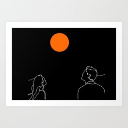 Couple Longing (Black) Art Print