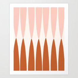 Abstract Shapes 108 Pattern in Terracotta and Pink Art Print