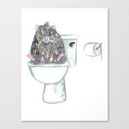 Guinea pig toilet Painting Wall Poster Watercolor Canvas Print