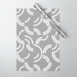 White curves on silver background Wrapping Paper