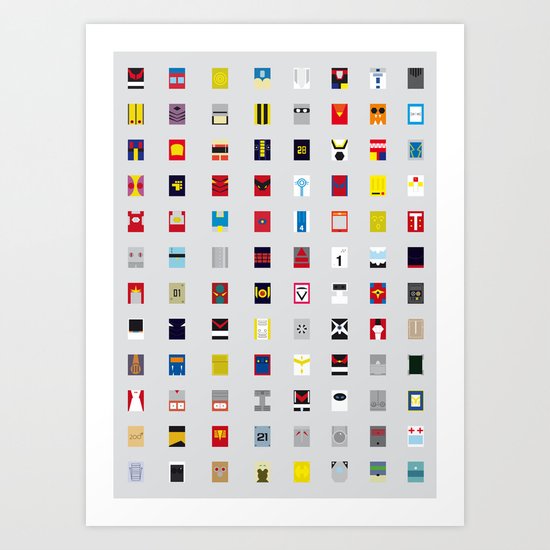 Minimalism robots (Good natured / Defenders) Art Print