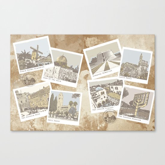 vintage jerusalem Canvas Print