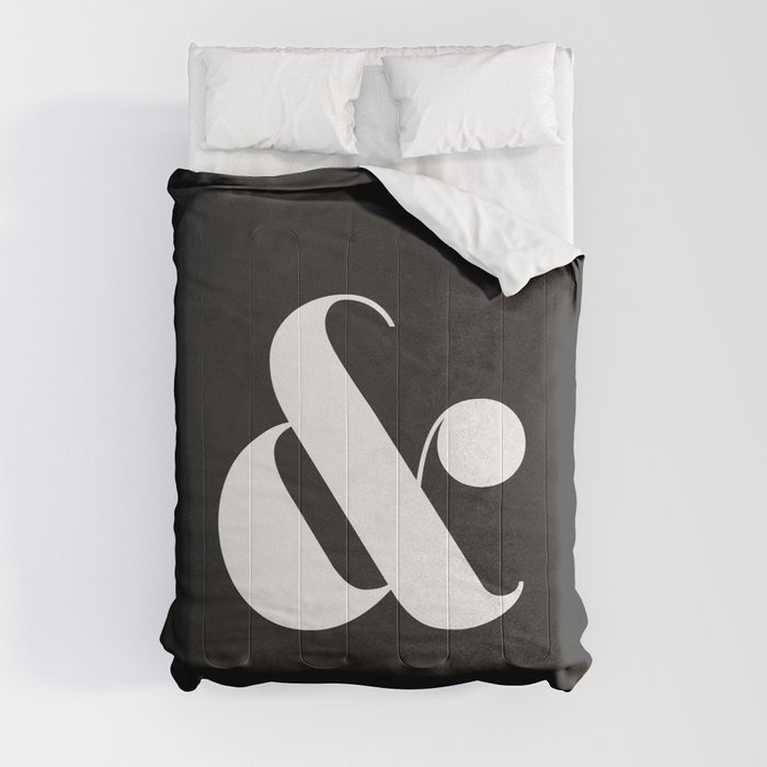 Ampersand Stylish Type Black and White Comforter
