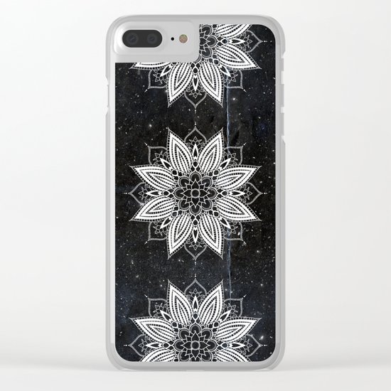 Flower Mandala in the Stars Clear iPhone Case