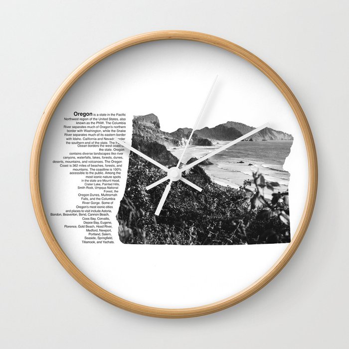 Oregon Coast Map Wall Clock