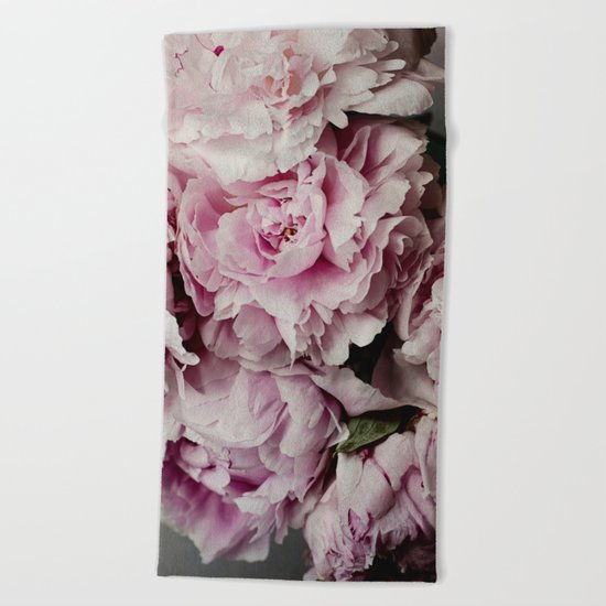 Pink Peony Beach Towel