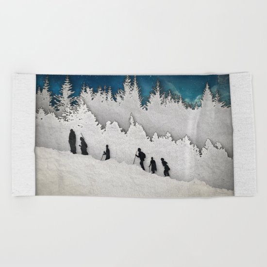 A Snowy Hike II Beach Towel