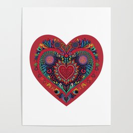 Groovy "Trippy Hippie" hearts and valentines Poster