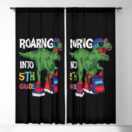 Roaring Into 5th Grade Student Dinosaur Blackout Curtain