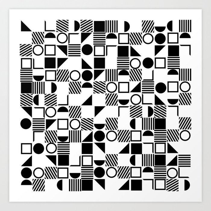 geometric shapes in art black and white