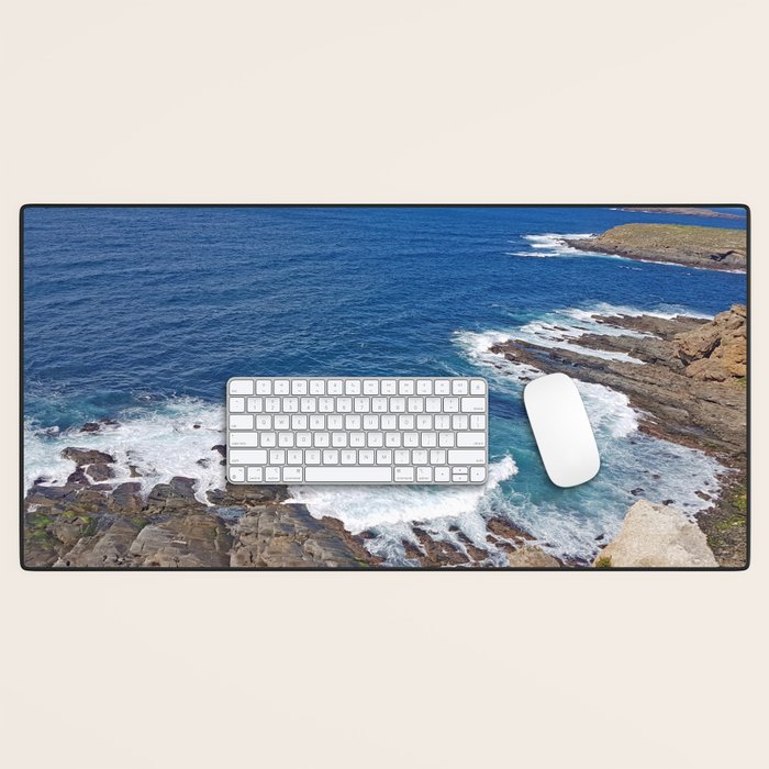 Blue water coast Desk Mat