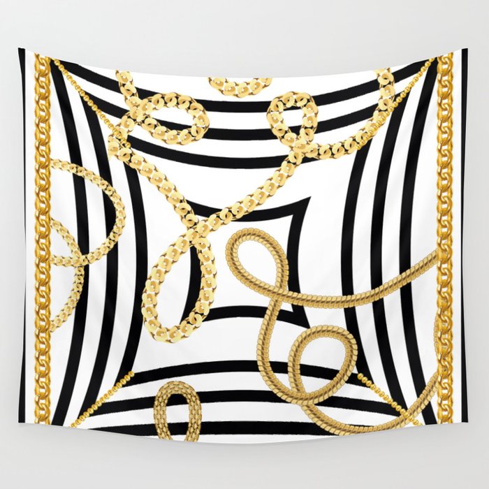 Scarf pattern. Scarf design chain and geometric. Bandana Wall Tapestry
