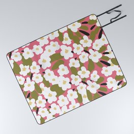 Seamless pattern with apple blossom. hand drawn illustration. Picnic Blanket
