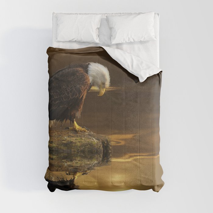 Gratitude - Bald Eagle At Prayer Comforter