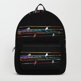 Birds on a Wire Black Backpack