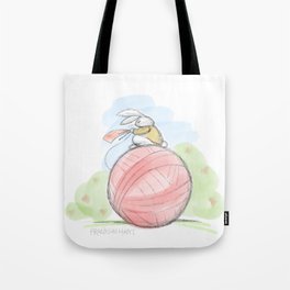 Bunny on a Ball Tote Bag