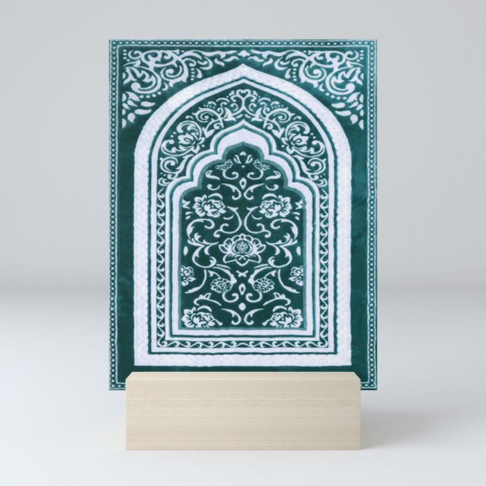 Floral Arch Turquoise Mini Art Print