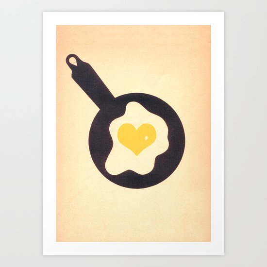 Fried Love Heart Breakfast Art Print