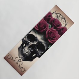 Dark and Gothic Vintage Skull & Roses Sigil Yoga Mat