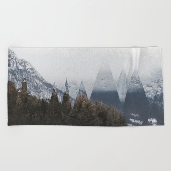 Winter Mountains Beach Towel