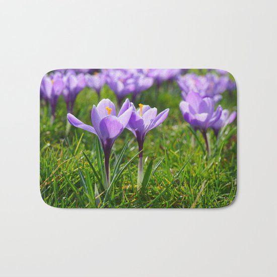 Purple Crocuses Bath Mat