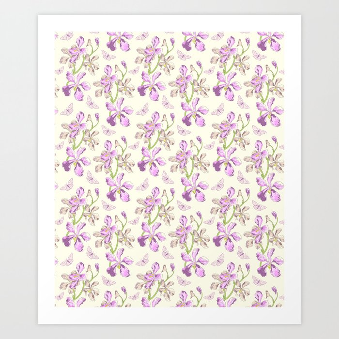 Purple Orchid Pattern | (Spring Series) Art Print