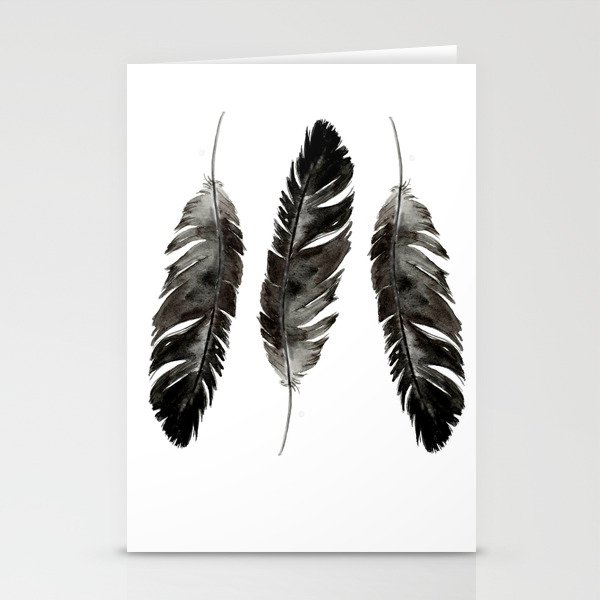 Three feathers Stationery Cards