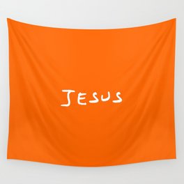 Jesus 4 orange Wall Tapestry