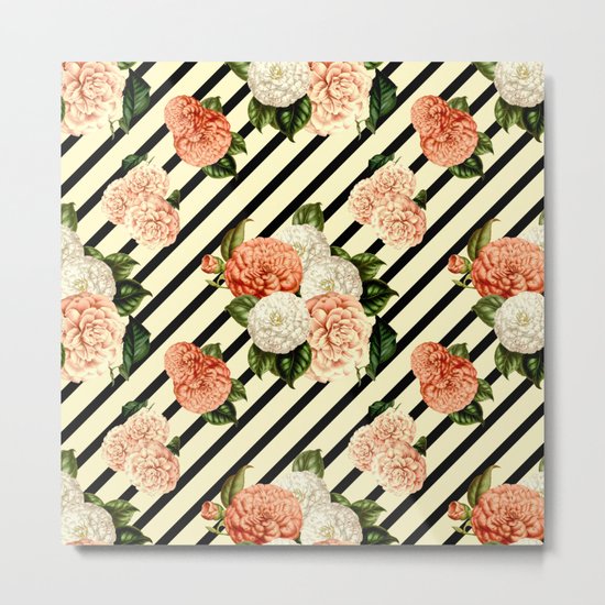 Chrysanthemum Rain Metal Print