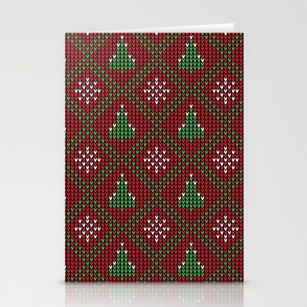 Seamless Knitted Christmas Pattern 11 Stationery Cards