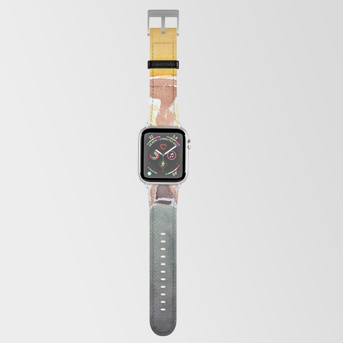spin-off art: melancholy sculpture with dropped open book in sunset Apple Watch Band