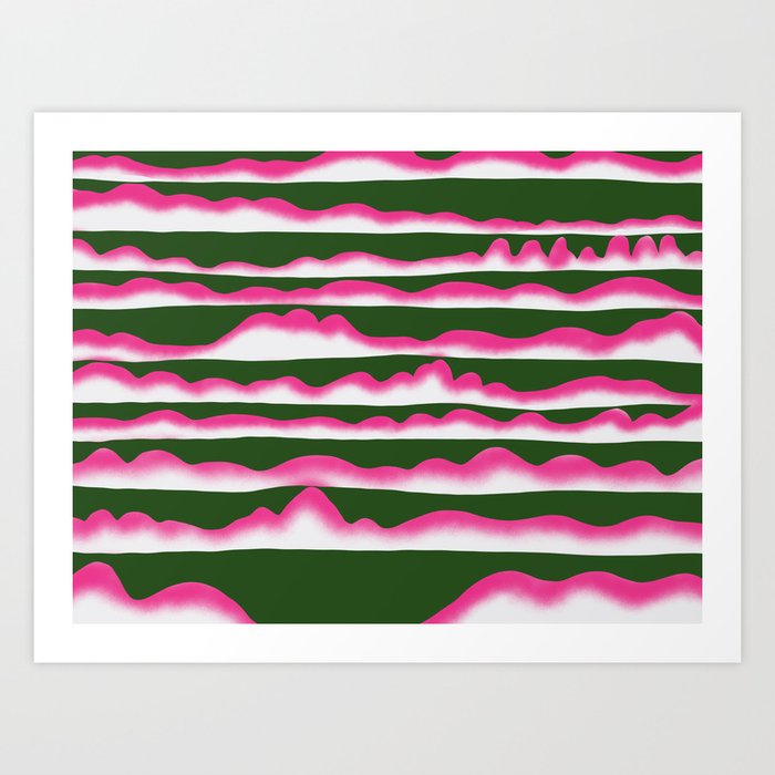 Pink waves Art Print