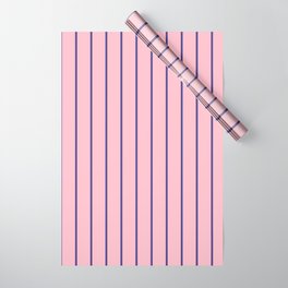 [ Thumbnail: Dark Slate Blue and Pink Colored Striped/Lined Pattern Wrapping Paper ]