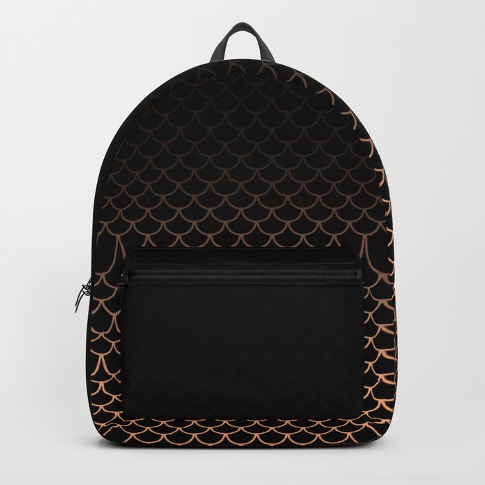 Black and Gold Mermaid Scales Backpack