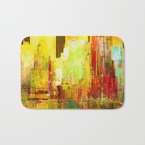 Reflection of a city Bath Mat